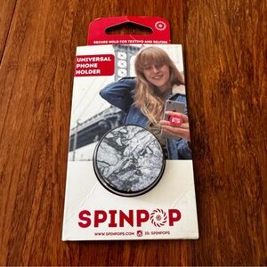 🌟FREE🌟 NWT SpinPop Universal Phone Holder Grey Black White Marble Design